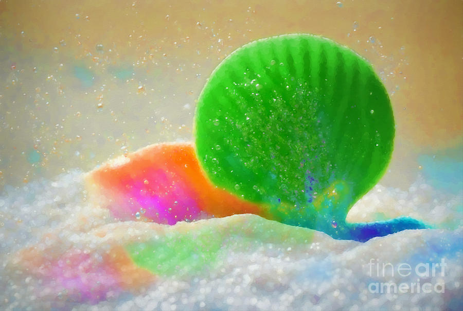 Rainbow Pastel Scallop Shells Digital Art By Carol Lowbeer Fine Art