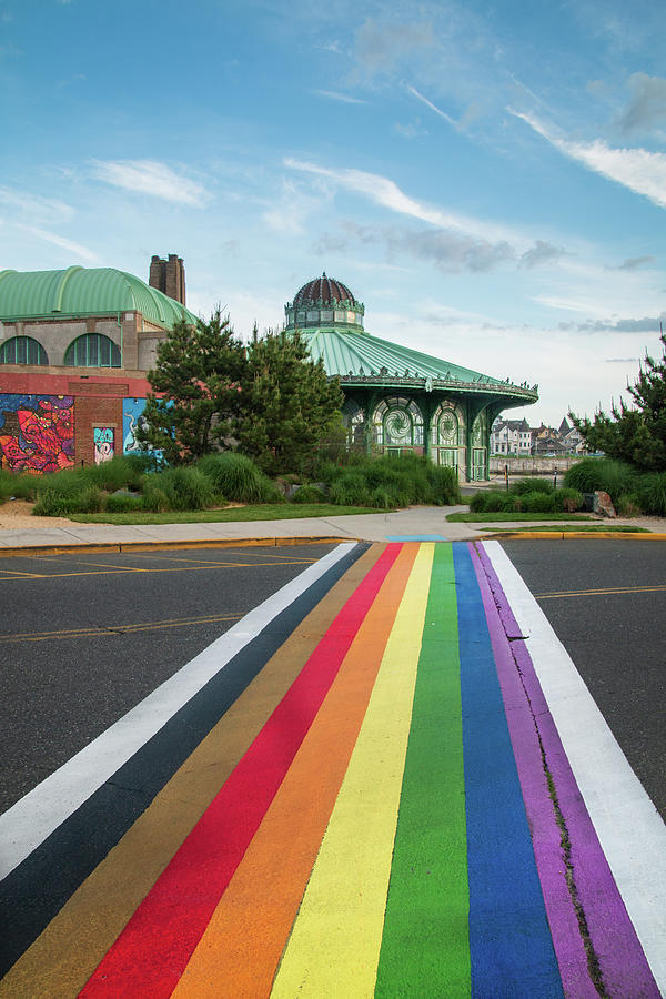 Rainbow Path to Asbury Carousel Building Photograph by Kristia Adams