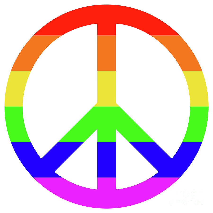 Rainbow Peace Sign Digital Art by Bigalbaloo Stock - Fine Art America