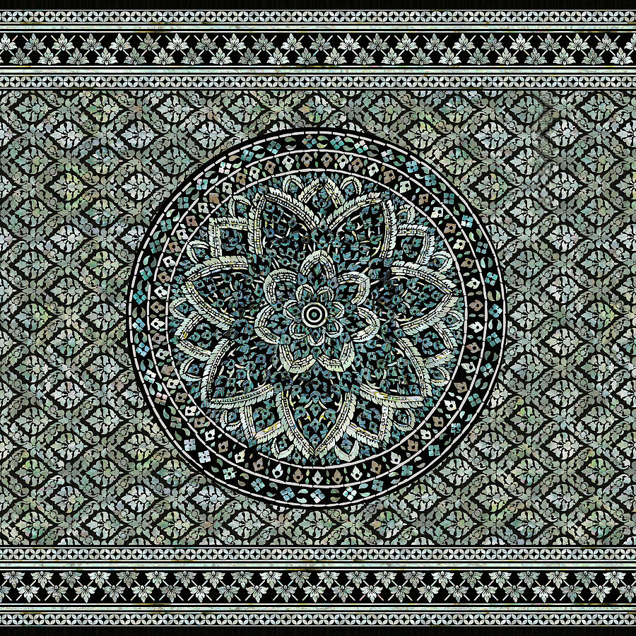 Rainbow Pearl Inlay Mandala Digital Art by Vajra Sagara Rainbow Pearl Inlay Mandala Digital Art by Vajra Sagara