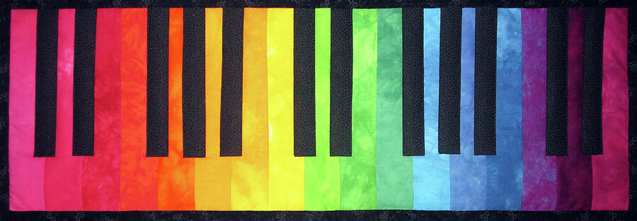 Pattern Tapestry - Textile - Rainbow Piano Keyboard by Pam Geisel Pattern Tapestry - Textile - Rainbow Piano Keyboard by Pam Geisel