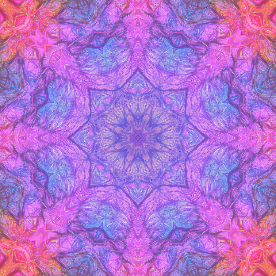 Rainbow Pitch Pine Mandala 04 Digital Art by Beth Sawickie