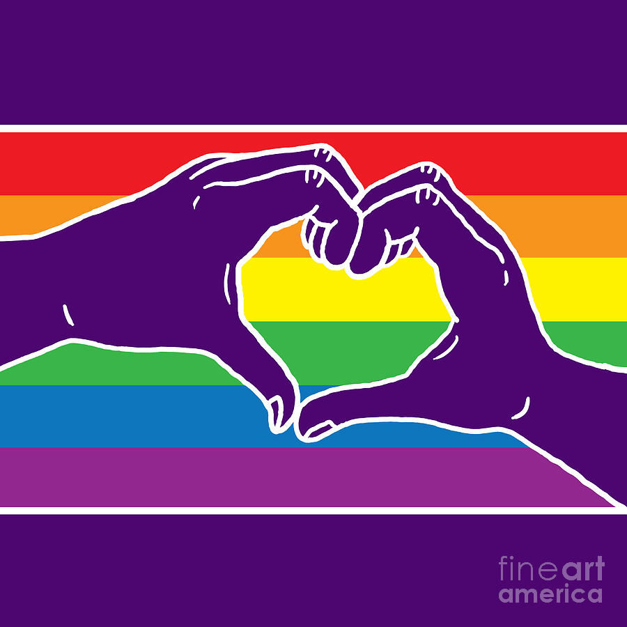 Rainbow Pride Heart Hands Digital Art by Laura Ostrowski