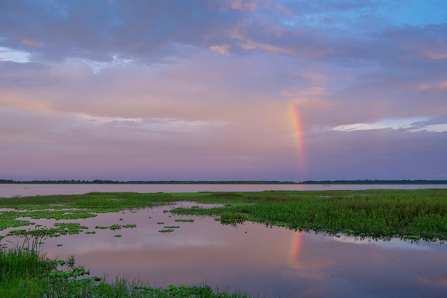 Rainbow Reflection over Lake Toho Photograph by Carolyn Hutchins