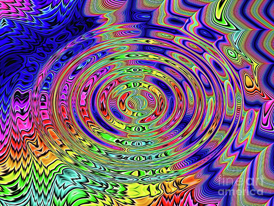 Rainbow Ripple Fractal Abstract Expressionism Digital Art by Rose Santuci-Sofranko