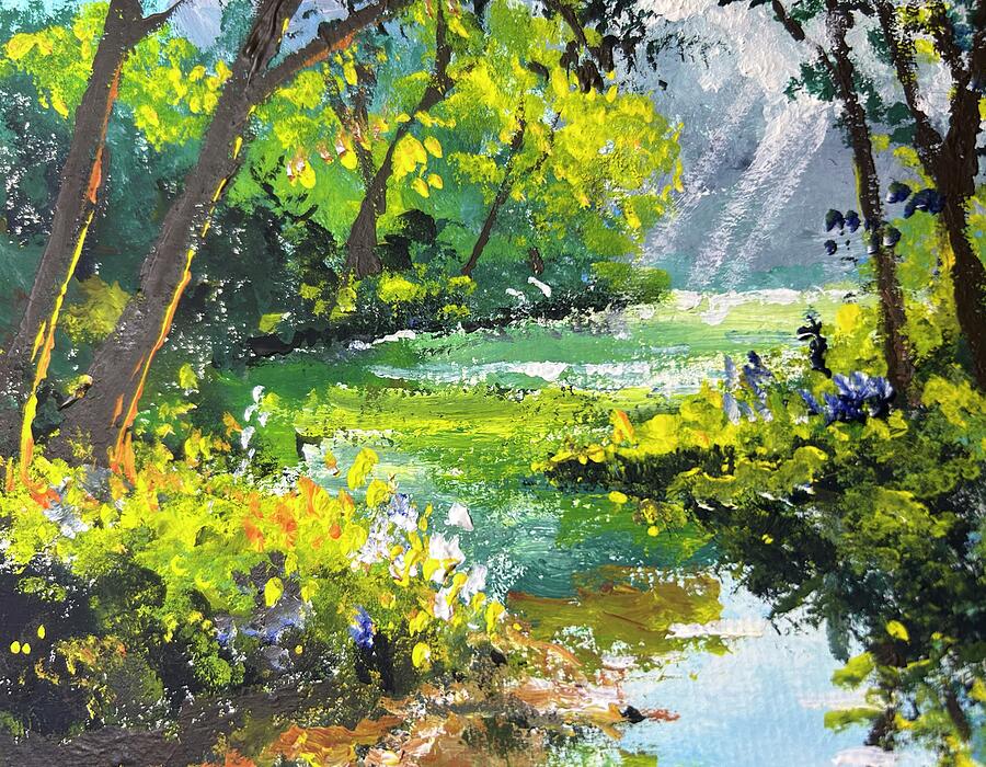 Rainbow River Morning Painting by Larry Whitler
