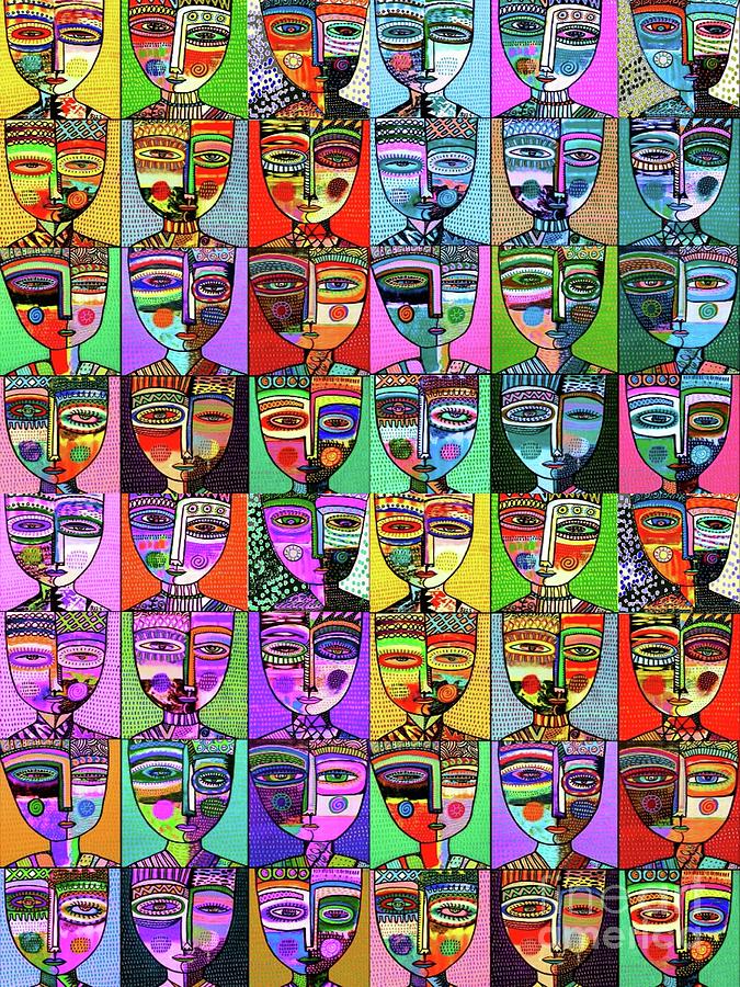 United Everyday Rainbow People Painting by Sandra Silberzweig