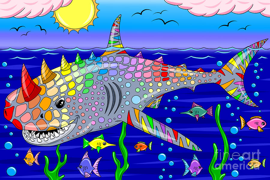 Rainbow Shark Digital Art