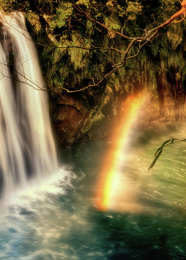 Rainbow. Shifen Waterfall Digital Art by Edward Galagan