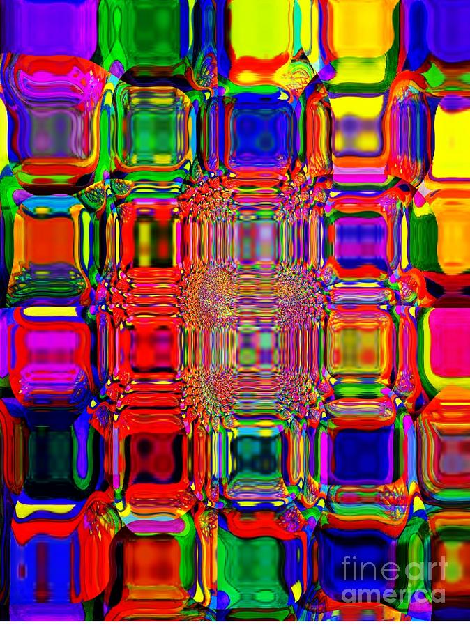 Rainbow Square Glass Digital Art by Kari Myres