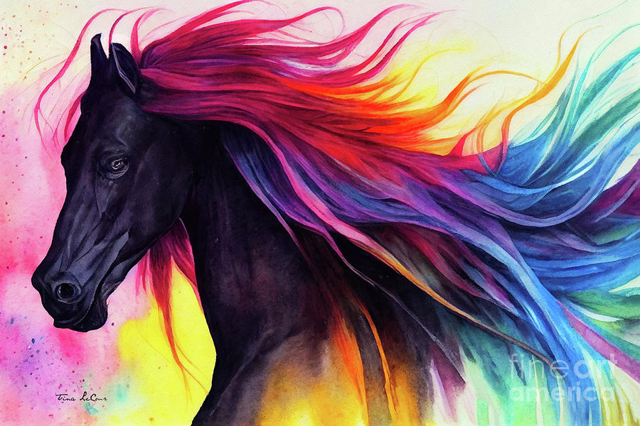 Rainbow Stallion Painting by Tina LeCour