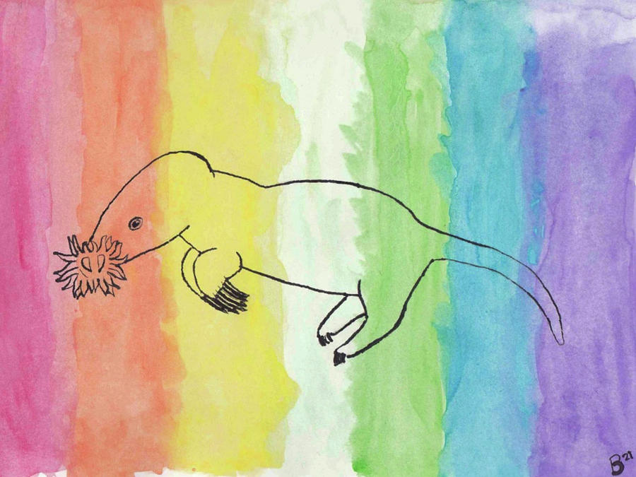 Rainbow star-nosed mole Mixed Media by Briana Coolbaugh - Pixels