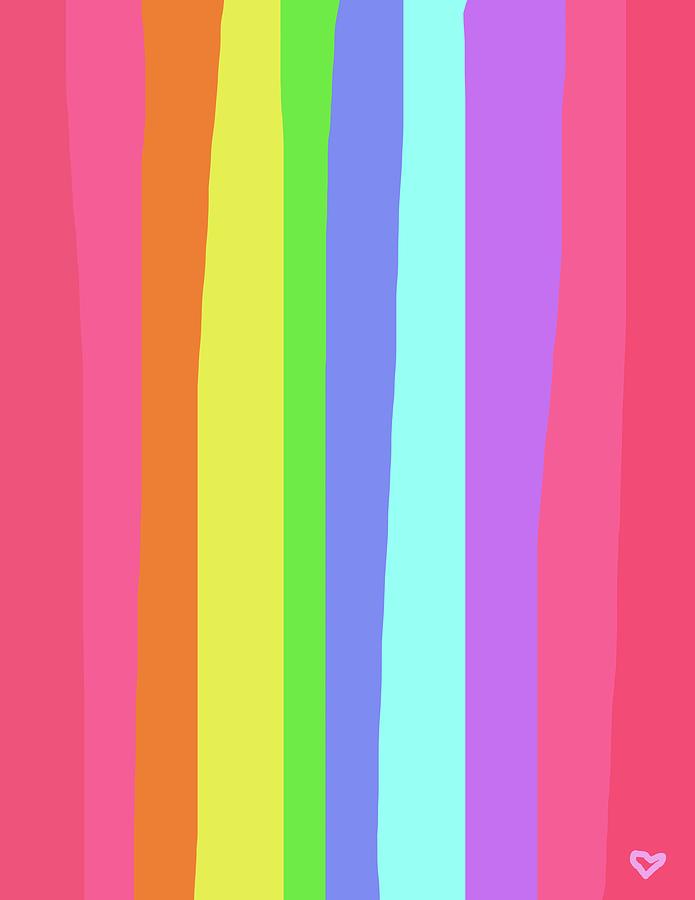Rainbow Stripe Wrap Heart Digital Art by Ashley Rice