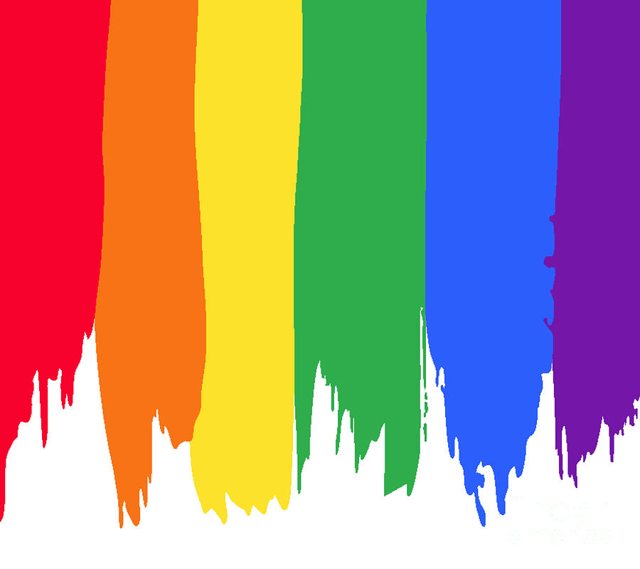 Rainbow Stripes Paint Drip Digital Art by Noirty Designs - Fine