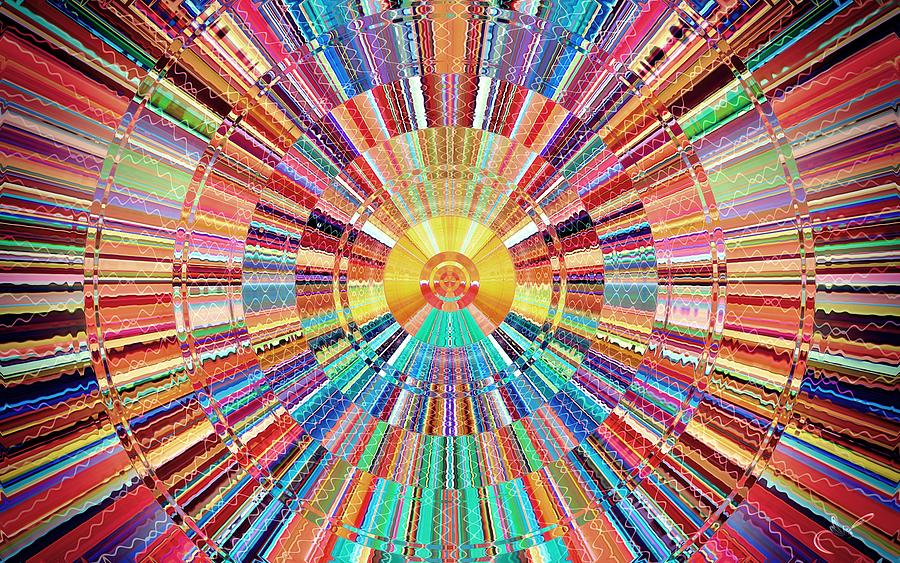 Rainbow Sun Radial Digital Art by David Manlove