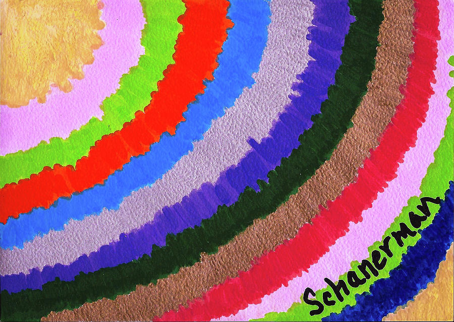 Rainbow Sunburst Painting by Susan Schanerman