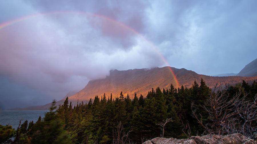 Rainbow Sunrise II Glacier Signed Photograph by Karen Kelm