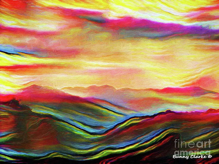 Rainbow Sunset Digital Art by Bunny Clarke