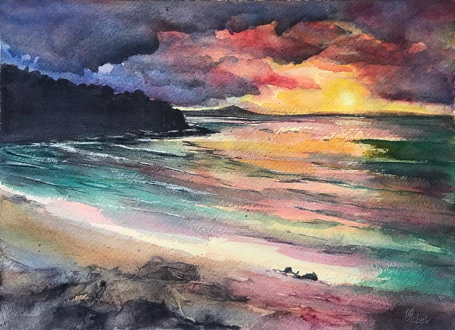 Rainbow  Sunsets Dreams Painting by Chris Hobel