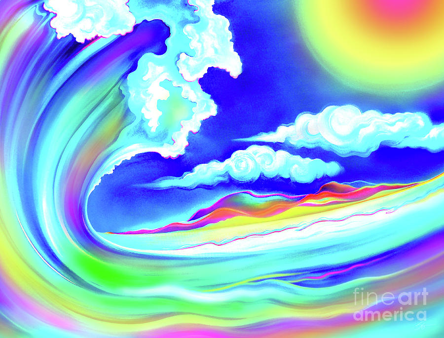 Rainbow Surf Painting by Gem S Visionary Fine Art America