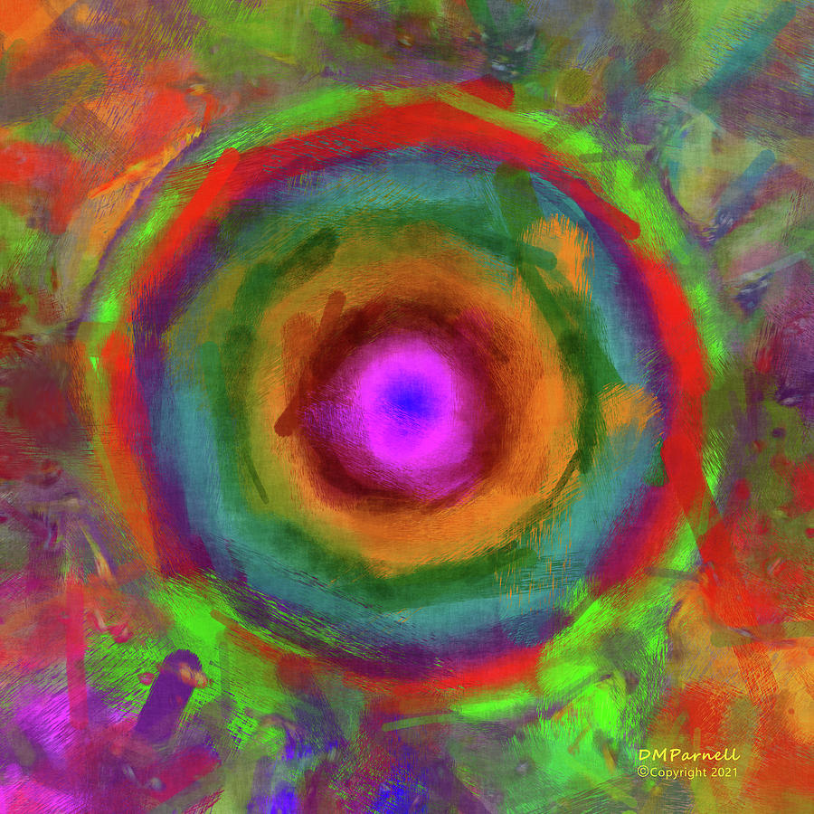 Rainbow Target Messy Digital Art by Diane Parnell