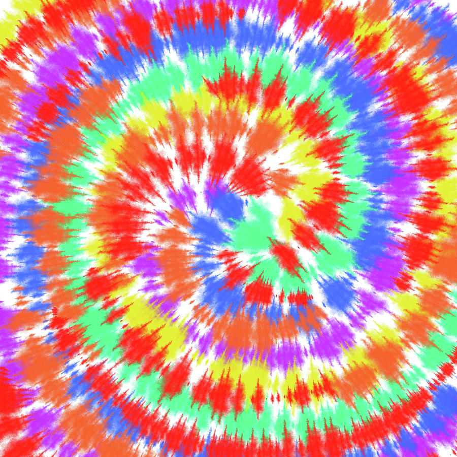 Rainbow Tiedye Colorful Tiedye Digital Art by Stacy McCafferty