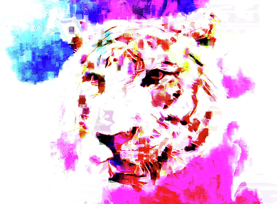 Rainbow tiger Digital Art by Chris Bee