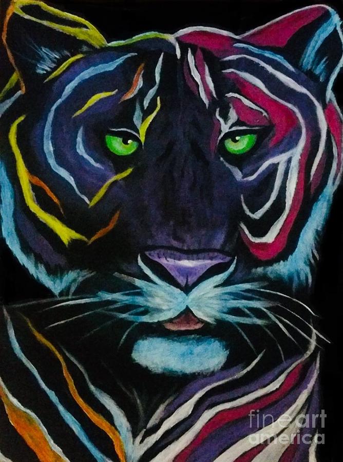 rainbow tiger painting