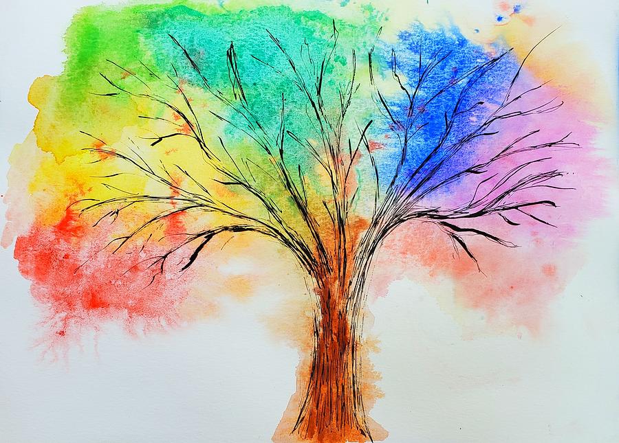 Rainbow Tree Painting by Bill Elliott - Fine Art America