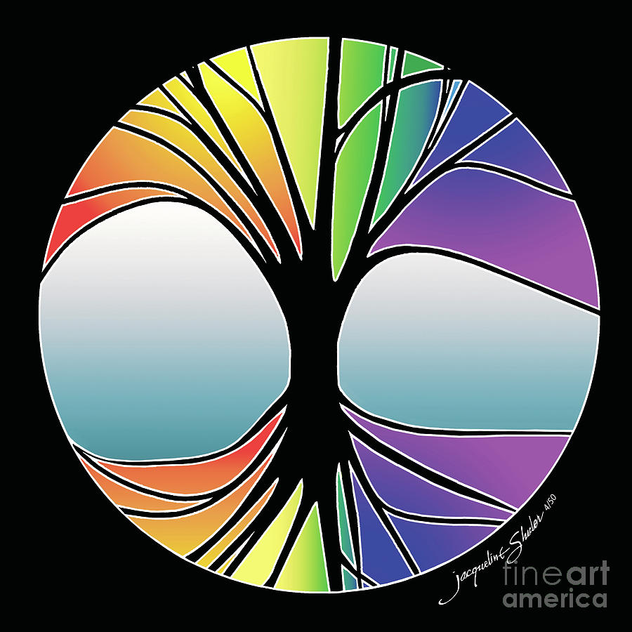 Rainbow tree Digital Art by Jacqueline Shuler