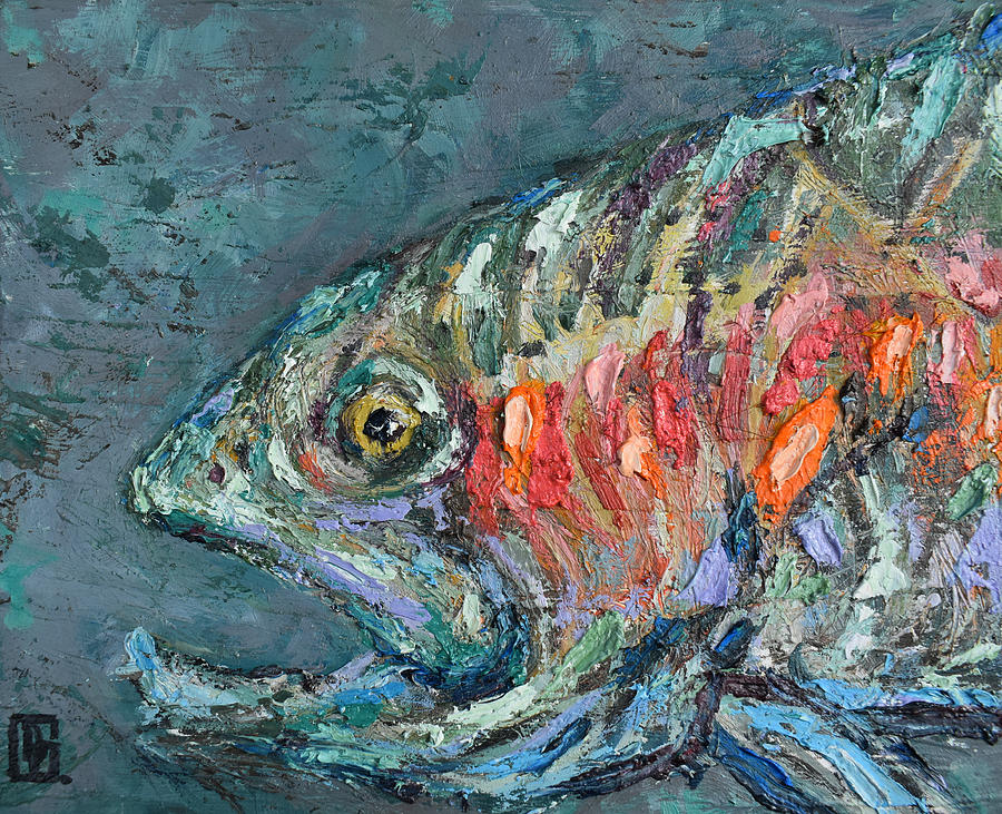 Rainbow Trout in Oil Painting by Dennis Osborne - Fine Art America