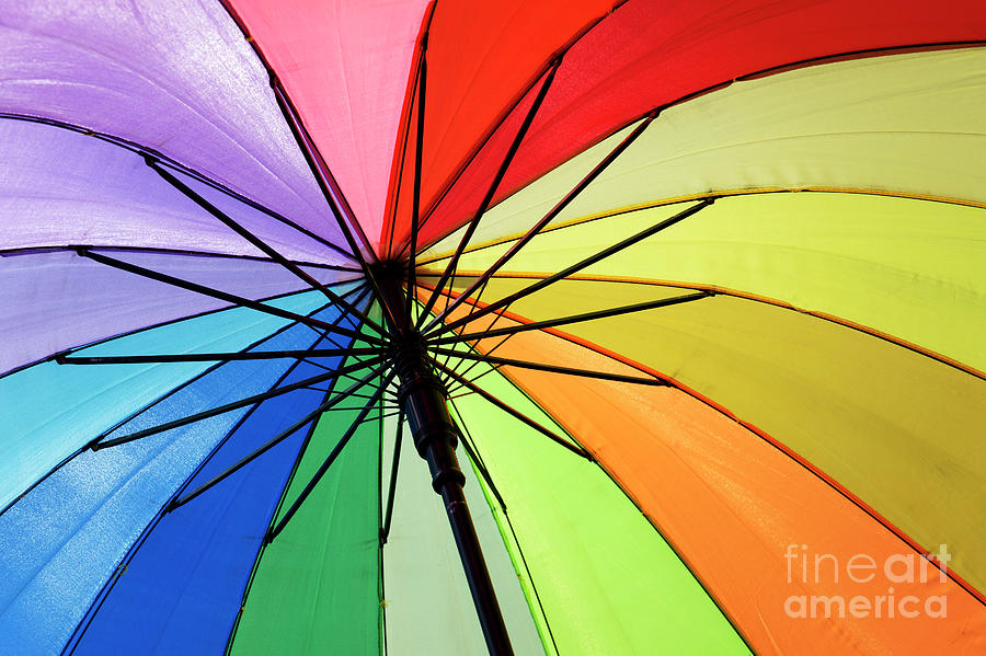 Umbrella Photograph - Rainbow Umbrella by Tim Gainey