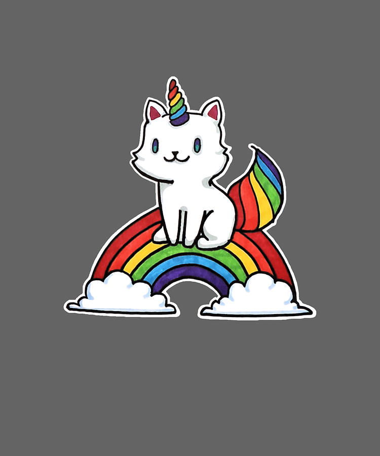 Rainbow Unicorn Cat Baby tumblr Painting by Benjamin White | Pixels