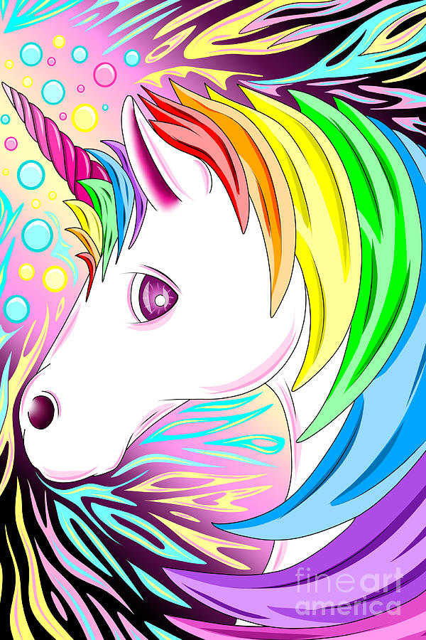 Rainbow Unicorn Digital Art