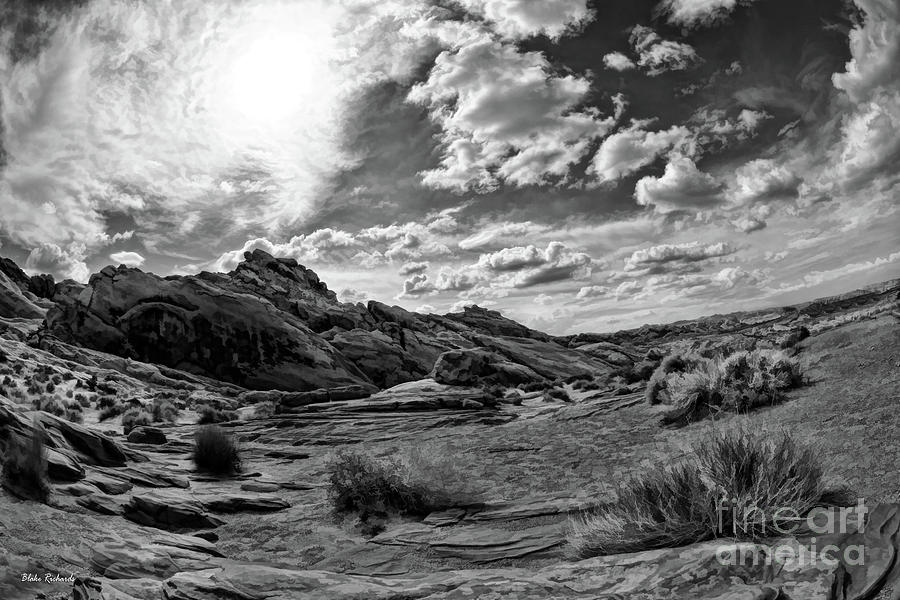 Rainbow Vista Valley Of Fire Entrance Black And White Photograph by Blake Richards
