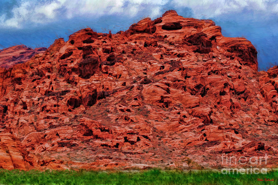 Rainbow Vista Valley Of Fire Green Grass And Red Rock Faces  Photograph by Blake Richards