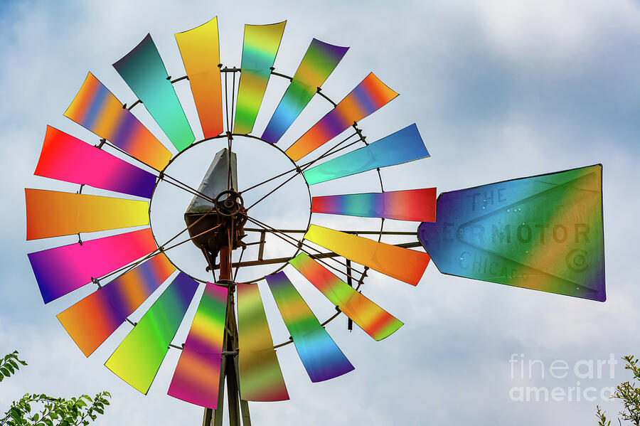 Rainbow Windmill Photograph by Bee Creek Photography - Tod and Cynthia