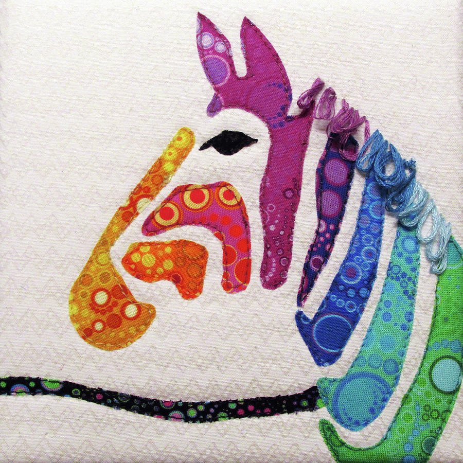 Rainbow Zebra Tapestry - Textile by Pam Geisel
