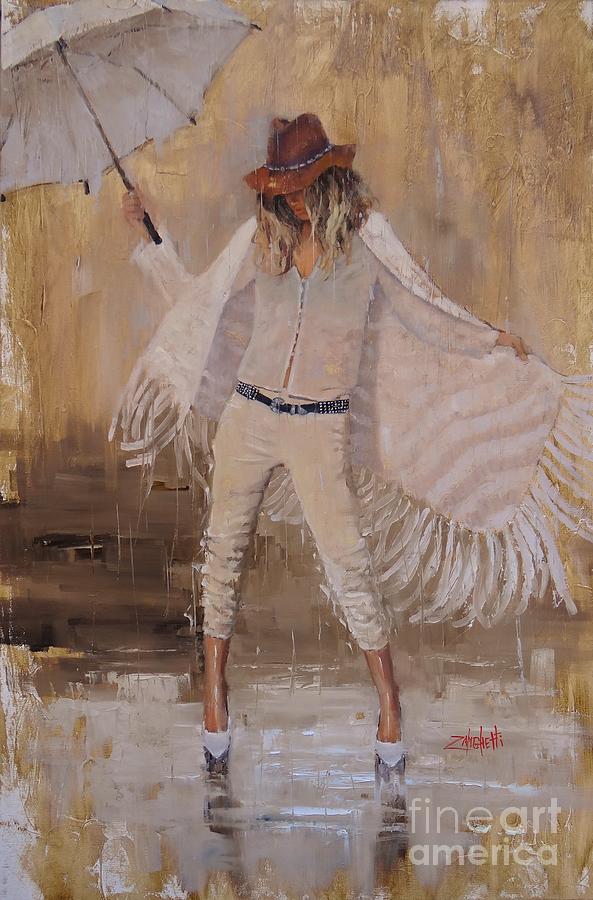 Umbrella Painting - Raindance by Laura Lee Zanghetti
