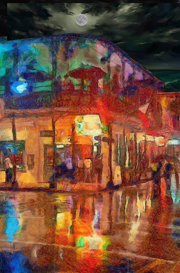 Rainy Nite On Burbon Street Digital Art by Michael Malicoat