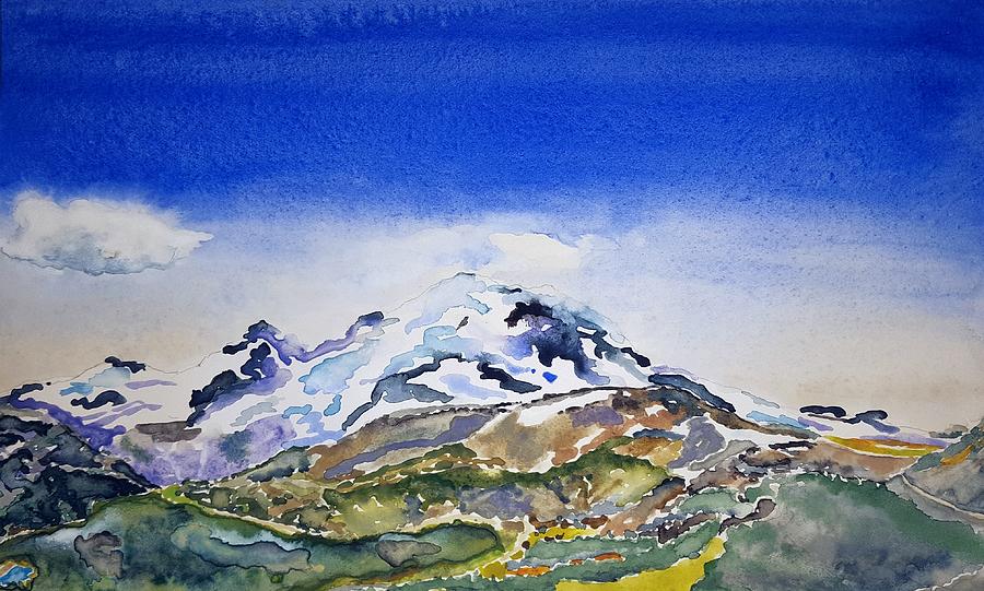 Rainier Panorama Painting by John Klobucher