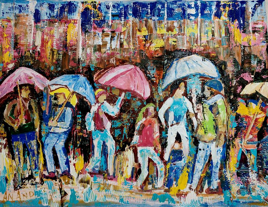 Raininy Day In New York Painting by Anand Swaroop Manchiraju