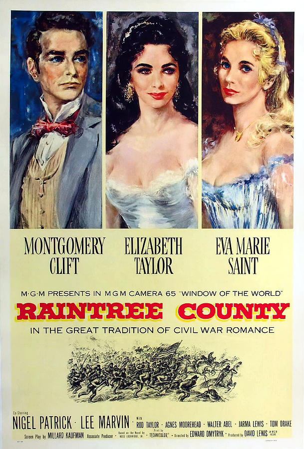 Raintree County 2, with Montgomery Clift and Elizabeth Taylor Mixed Media by Movie World Posters