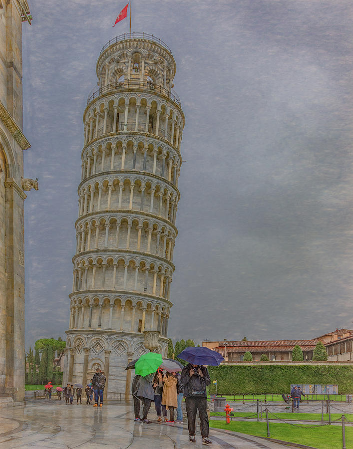 Rainy Day and A Tower That Leans Photograph by Marcy Wielfaert