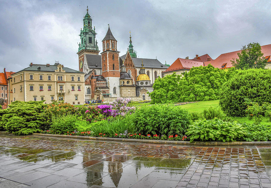 Rainy Day at Wawel Castle, Prague Photograph by Marcy Wielfaert