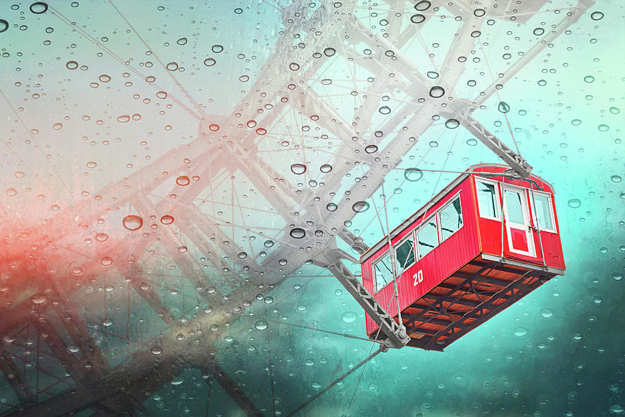 Rainy Day Ferris Wheel Prater Park Vienna  Photograph by Carol Japp