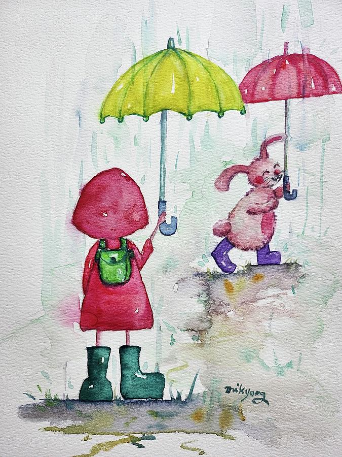 Rainy Day Fun Painting by Mikyong Rodgers