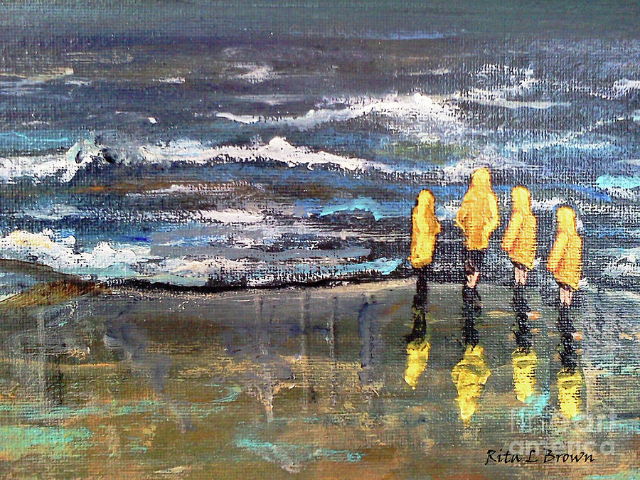 Rainy Day In Great Harbors Painting by Rita Brown