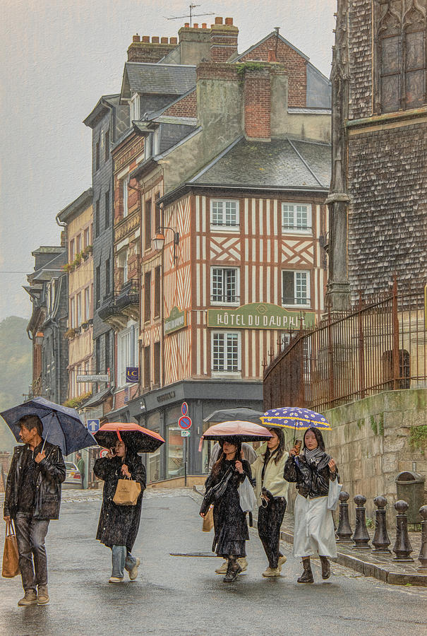 Rainy Day in Honfleur, France Photograph by Marcy Wielfaert