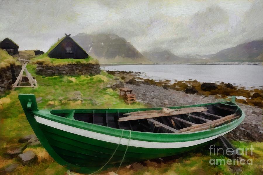 Boat Photograph - Rainy Day in the Westfjords by Eva Lechner